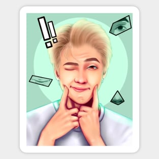 BTS namjoon, RM, Rapmon, Rapmonster, singer, k-pop, pop, dancer, band, group, kawaii, pop art, artists, digital, painting, music, Sticker